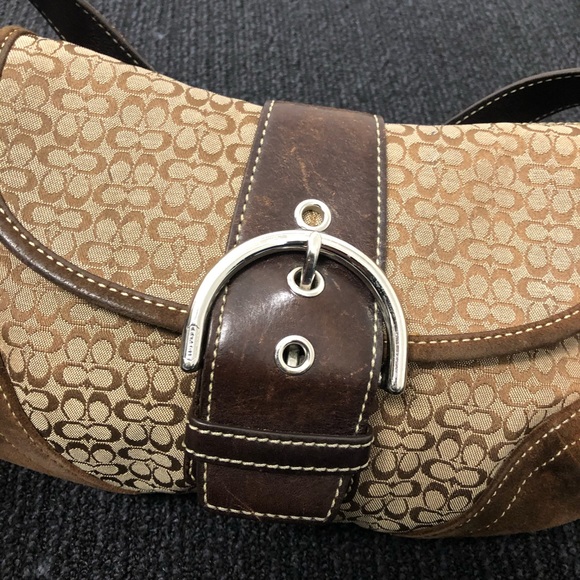 Coach Signature Jacquard & Suede Soho Flap Purse - Picture 4 of 6